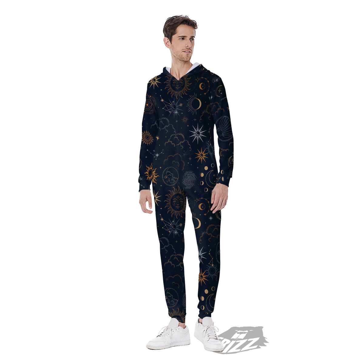 Celestial Vintage Print Pattern Men's Jumpsuit-grizzshop