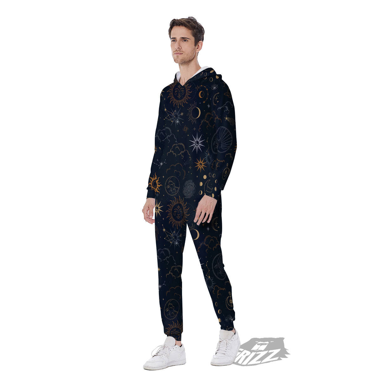 Celestial Vintage Print Pattern Men's Jumpsuit-grizzshop