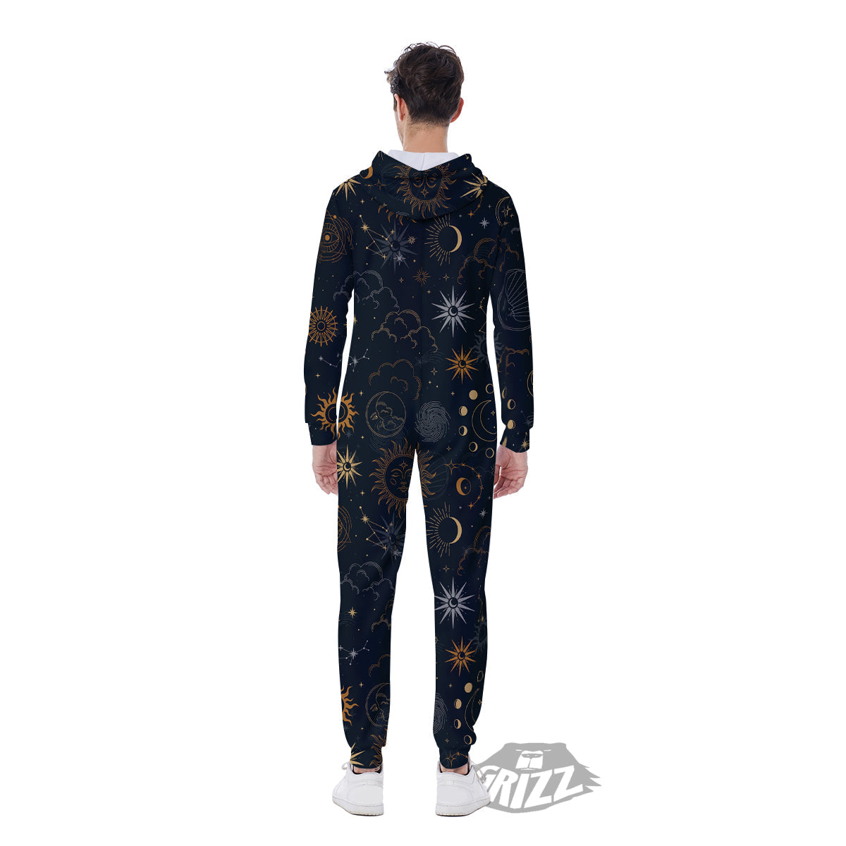 Celestial Vintage Print Pattern Men's Jumpsuit-grizzshop