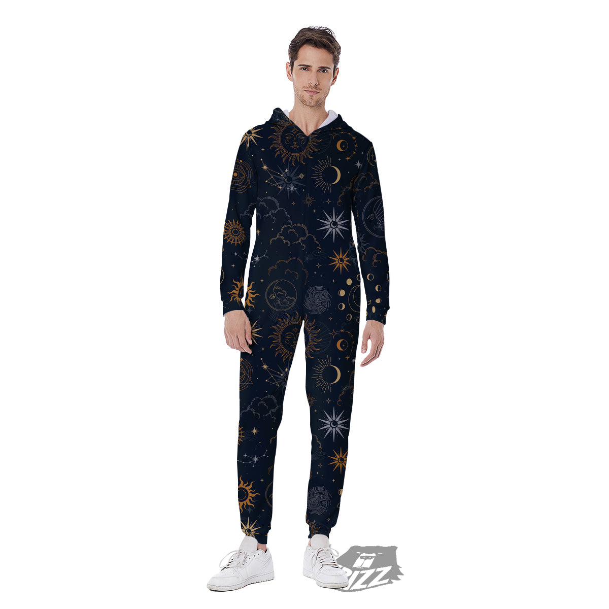 Celestial Vintage Print Pattern Men's Jumpsuit-grizzshop