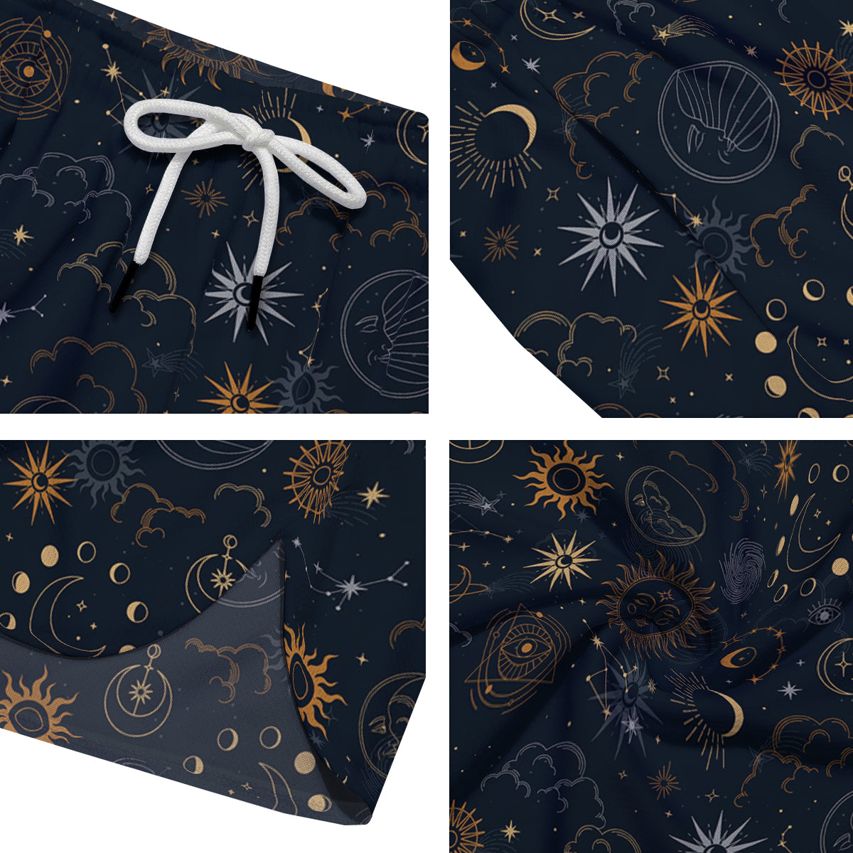 Celestial Vintage Print Pattern Men's Running Shorts-grizzshop