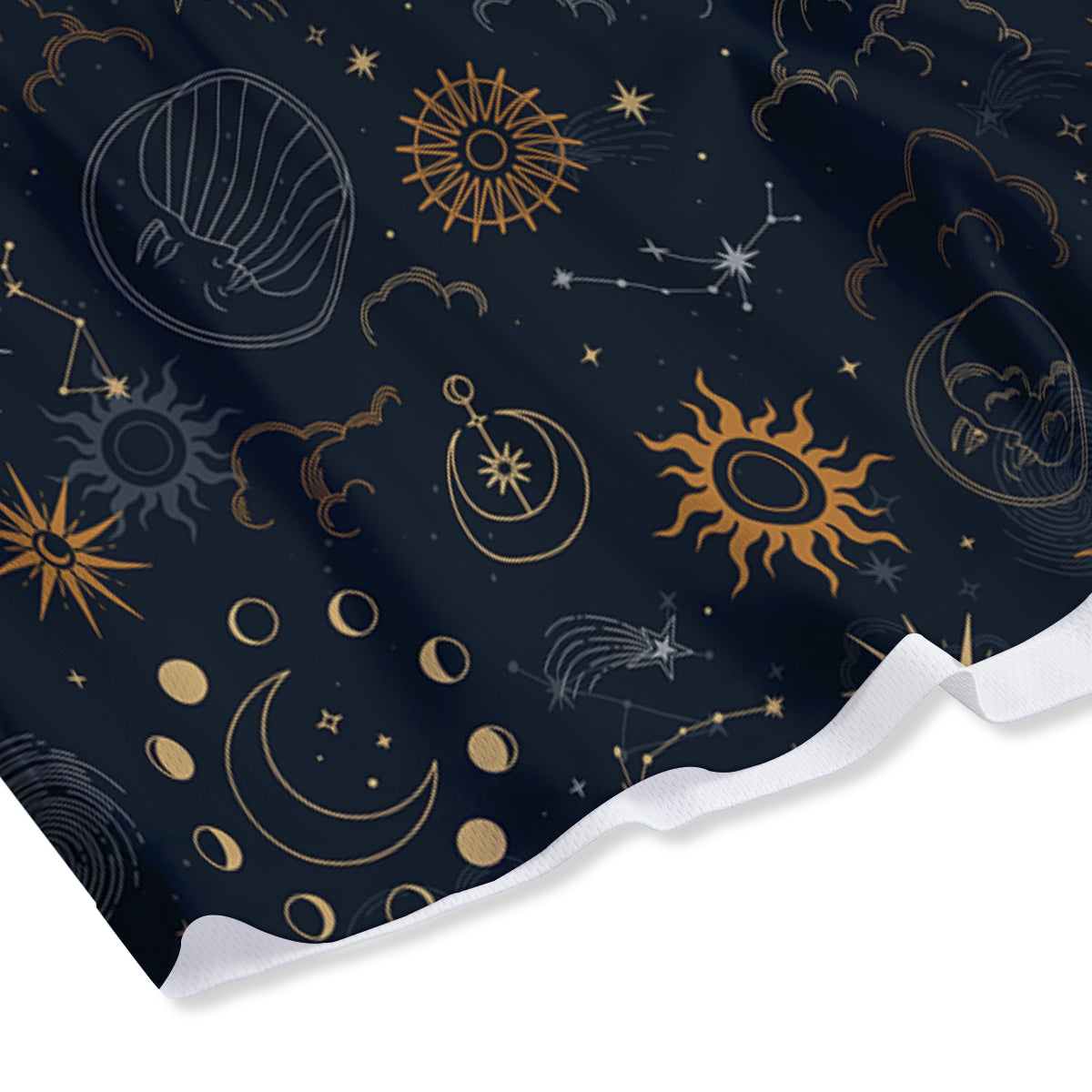 Celestial Vintage Print Pattern Mesh Shorts