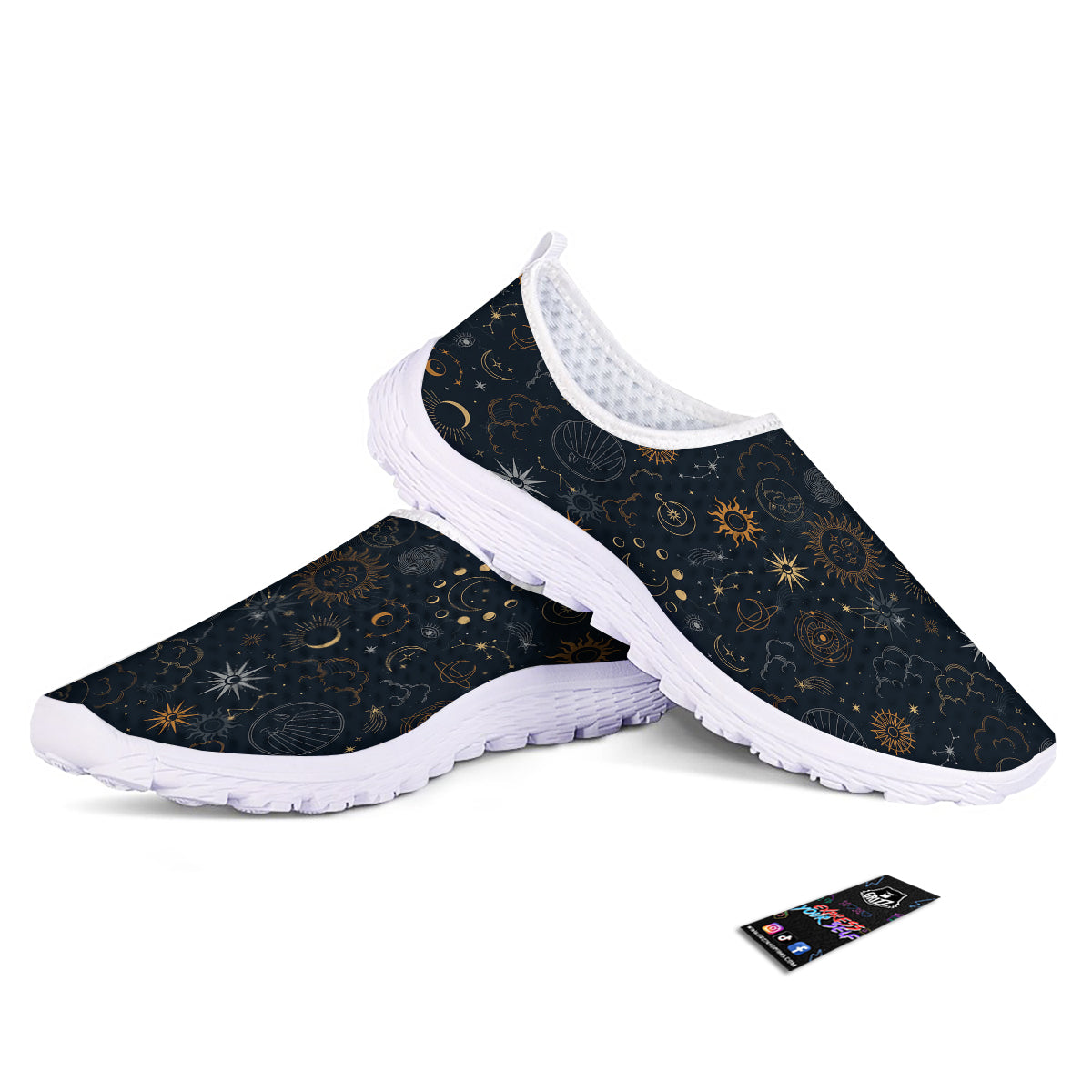Celestial Vintage Print Pattern Nurse Shoes-grizzshop