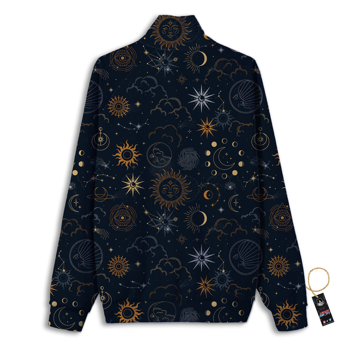 Celestial Vintage Print Pattern Track Jacket-grizzshop