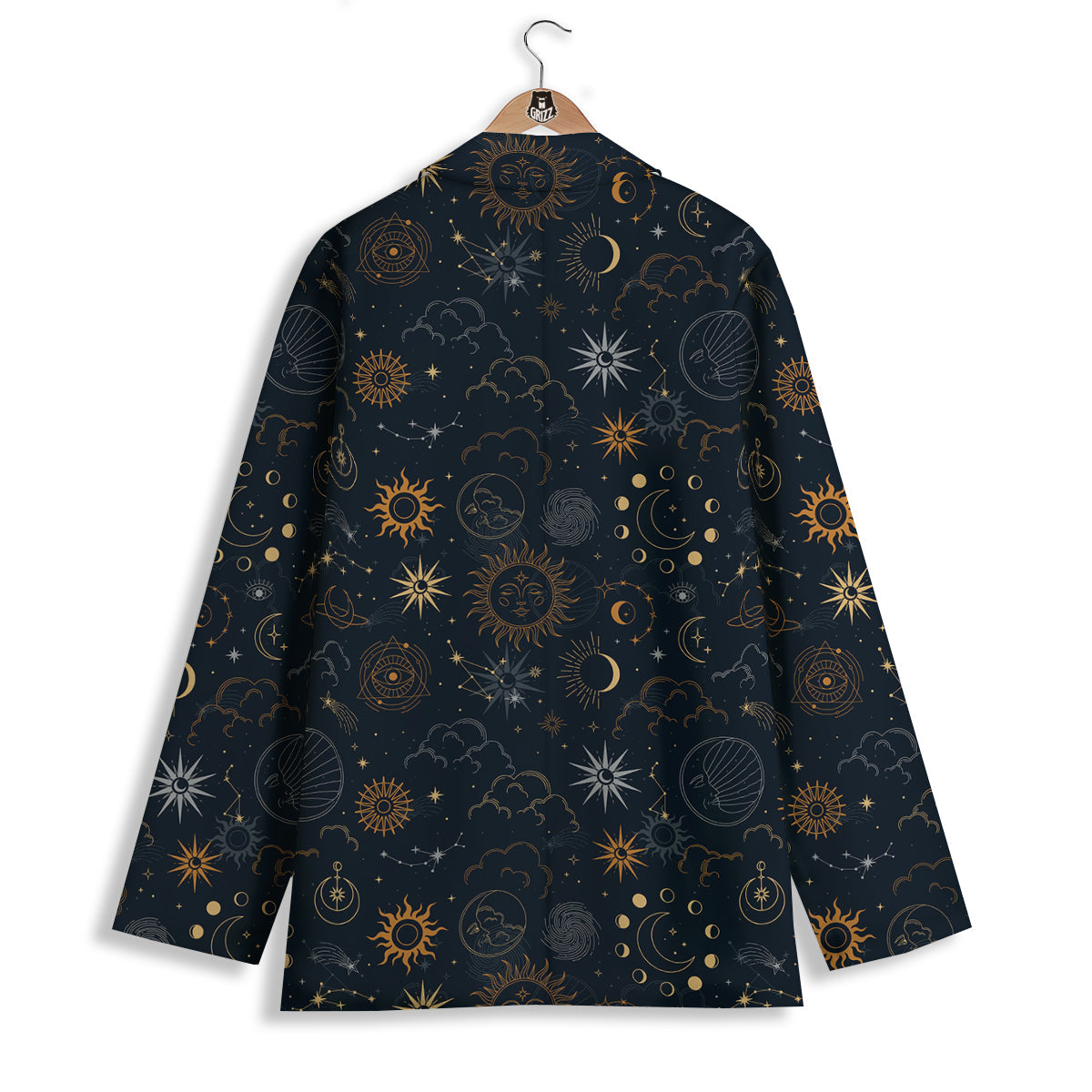 Celestial Vintage Print Pattern Women's Blazer-grizzshop