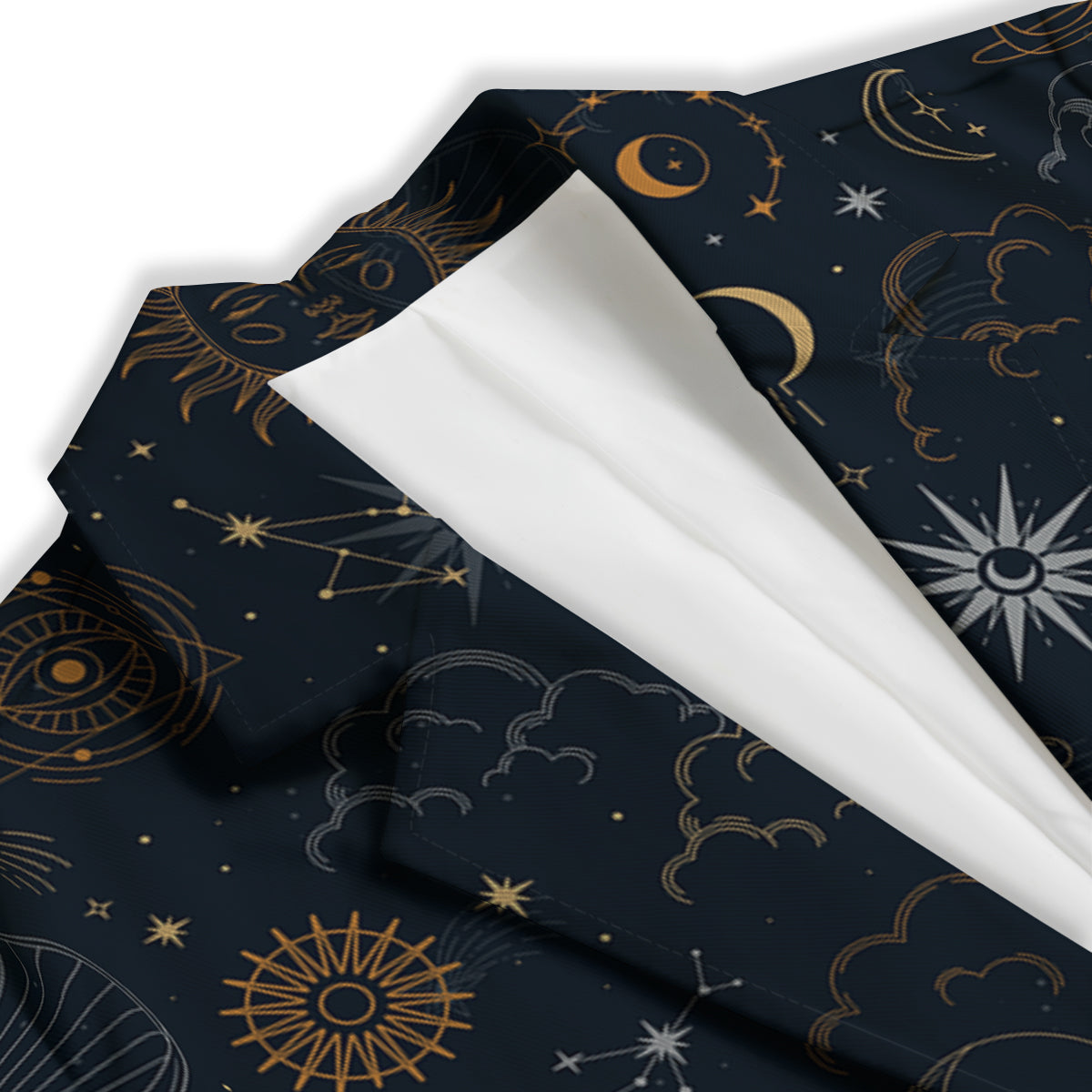 Celestial Vintage Print Pattern Women's Blazer-grizzshop