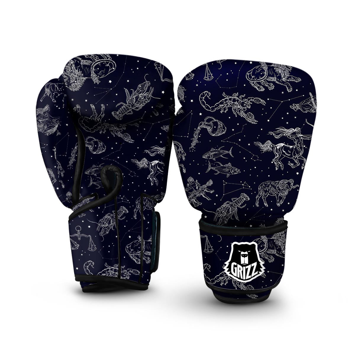 Celestial Zodiac Pattern Print Boxing Gloves-grizzshop