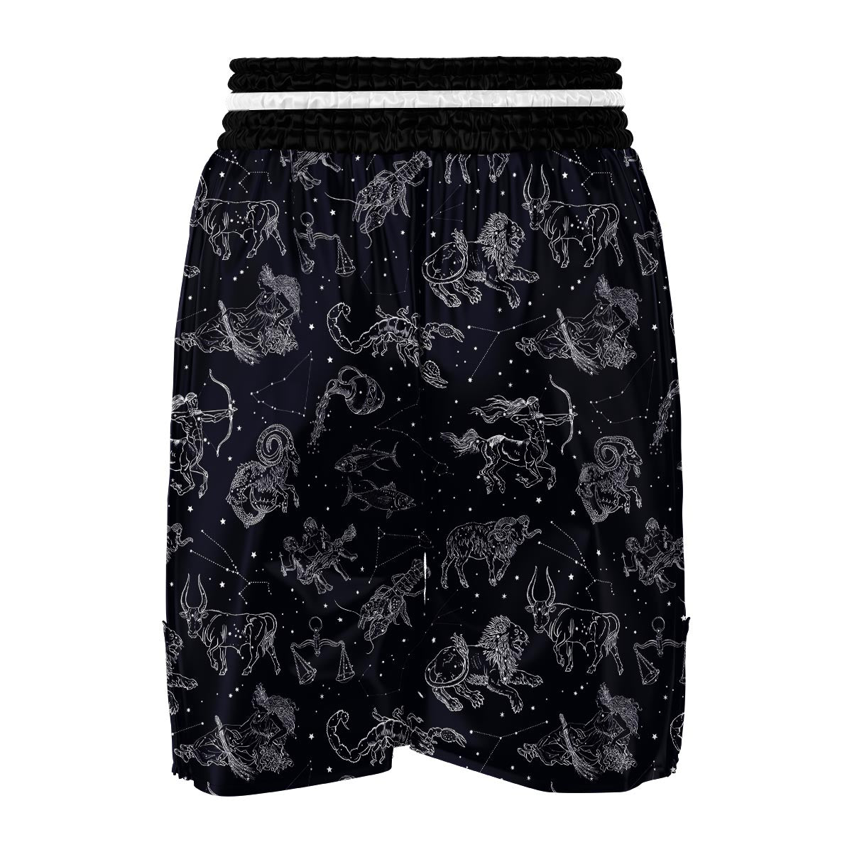 Celestial Zodiac Pattern Print Boxing Shorts-grizzshop
