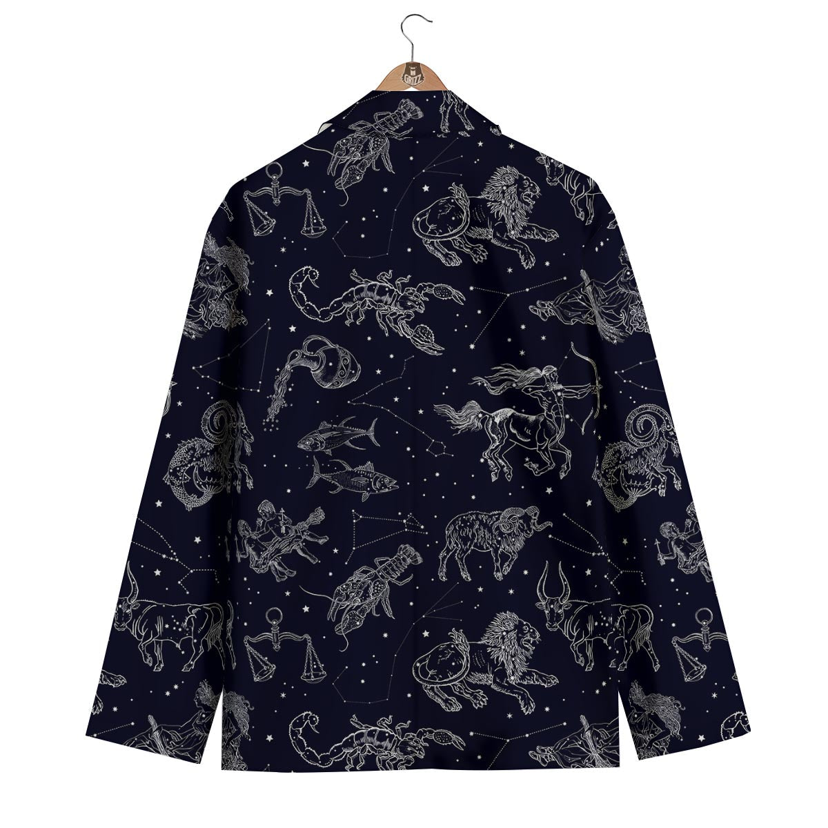 Celestial Zodiac Pattern Print Men's Blazer-grizzshop