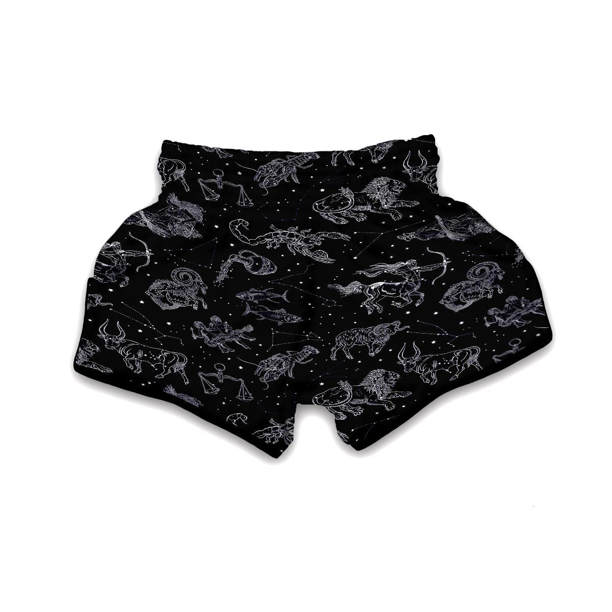 Celestial Zodiac Pattern Print Muay Thai Boxing Shorts-grizzshop