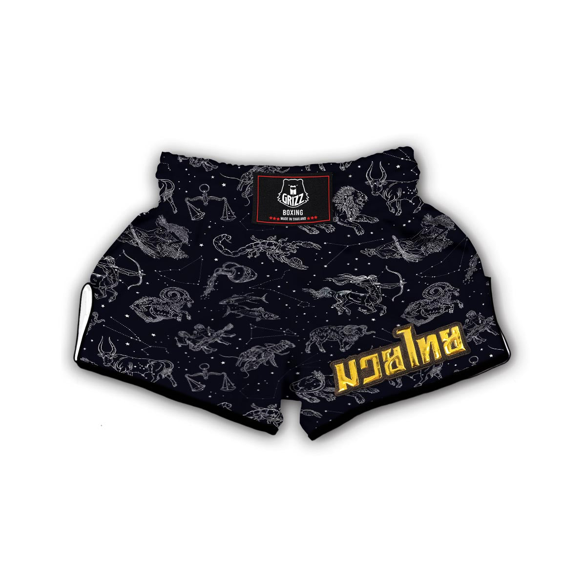 Celestial Zodiac Pattern Print Muay Thai Boxing Shorts-grizzshop