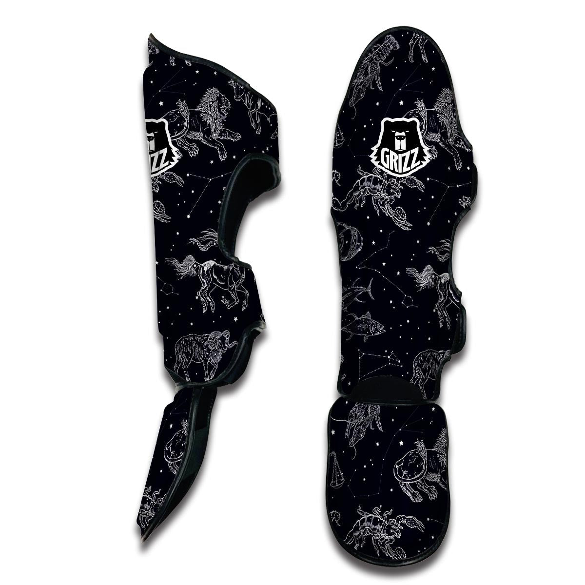 Celestial Zodiac Pattern Print Muay Thai Shin Guards-grizzshop