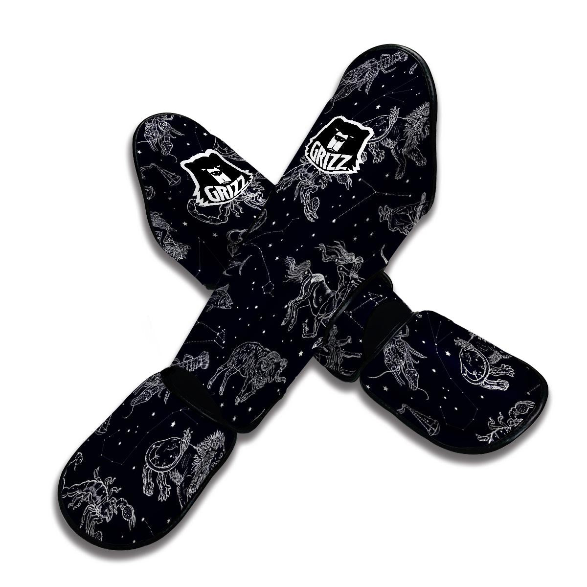 Celestial Zodiac Pattern Print Muay Thai Shin Guards-grizzshop