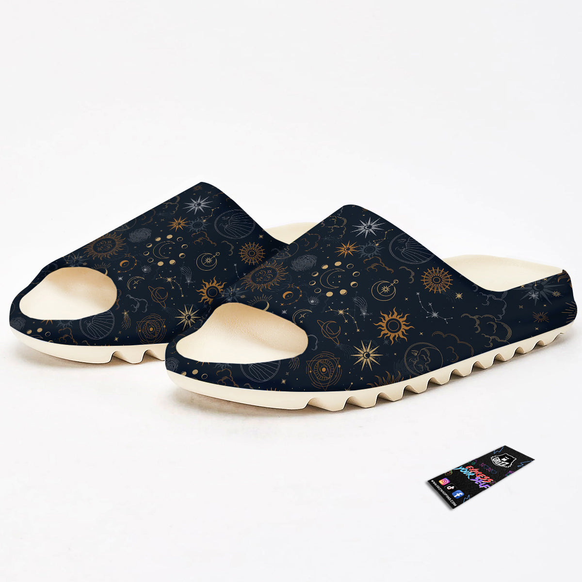 Celestial Vintage Print Pattern Sandals-grizzshop