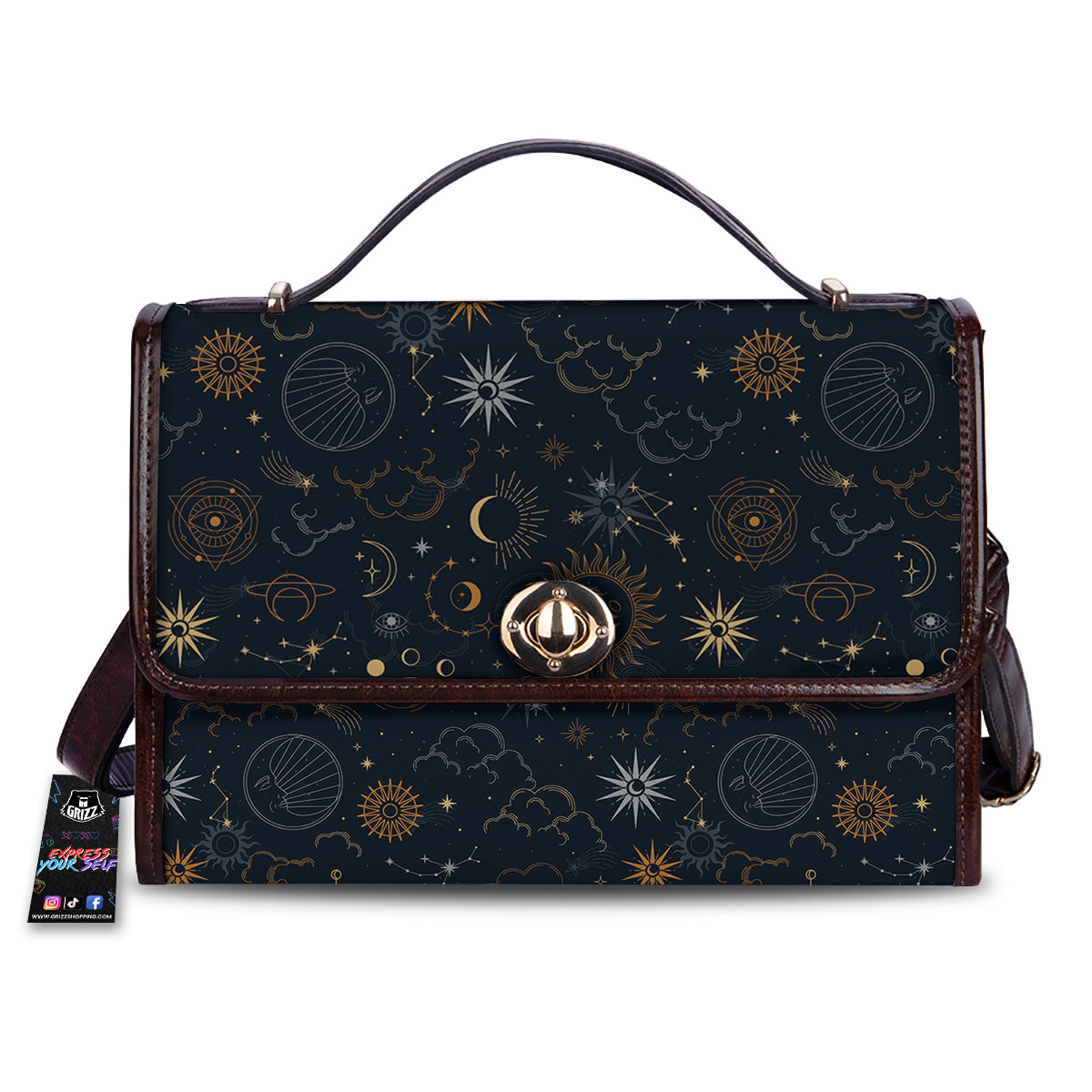 Celestial Vintage Print Pattern Women's Satchel Bag