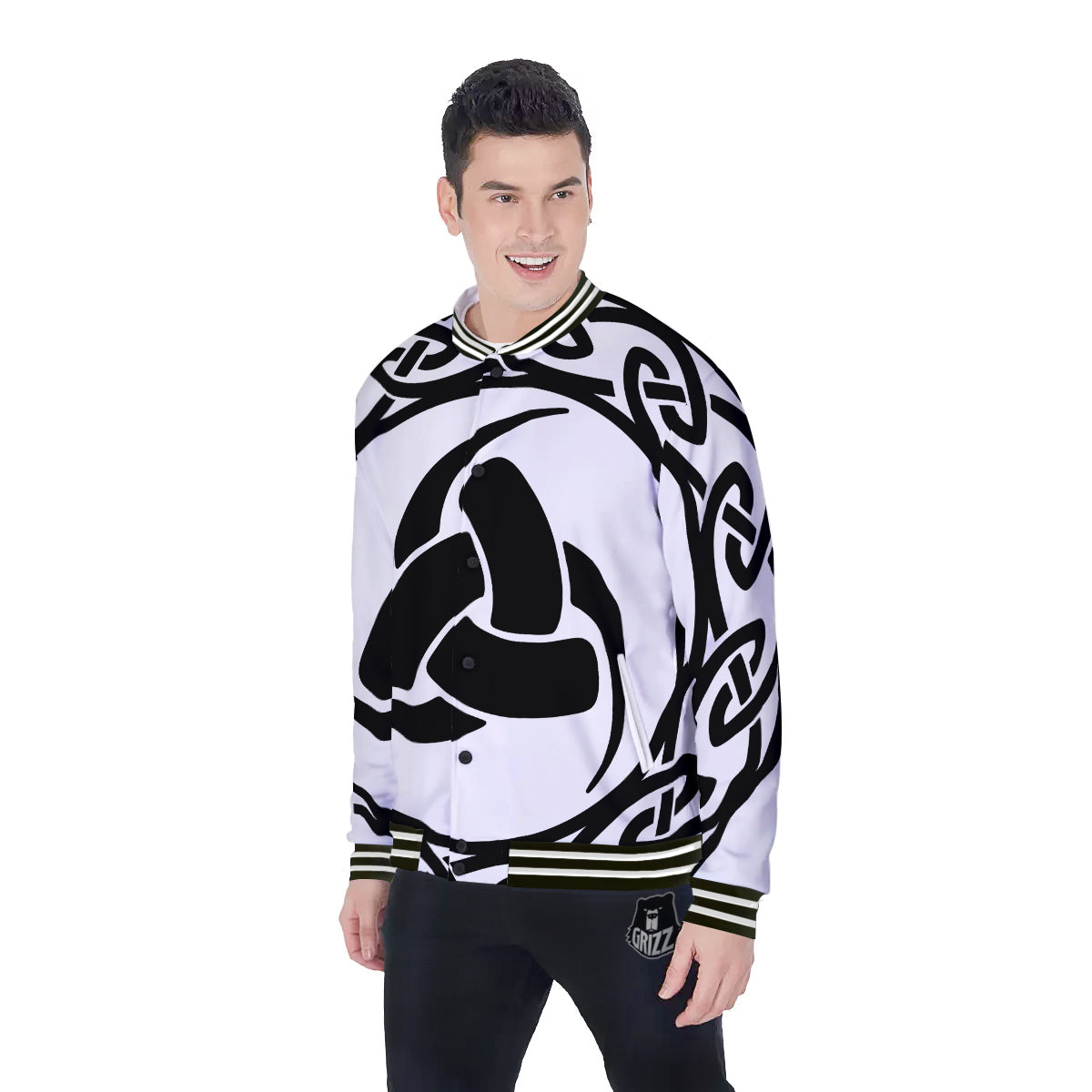 Celtic Endless Knot Symbols Print Baseball Jacket-grizzshop