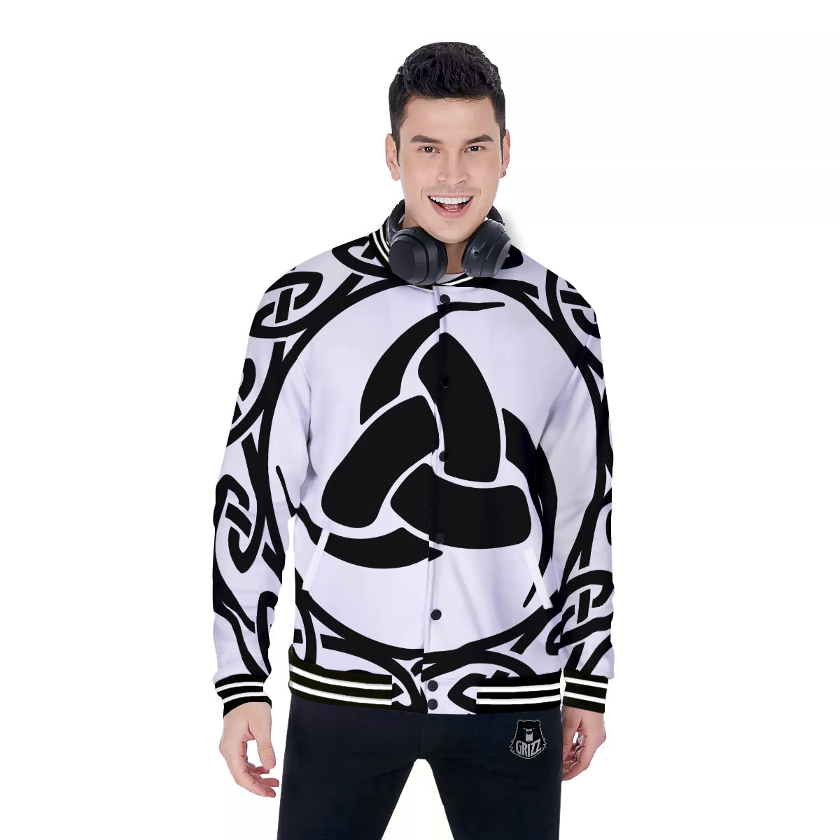 Celtic Endless Knot Symbols Print Baseball Jacket-grizzshop