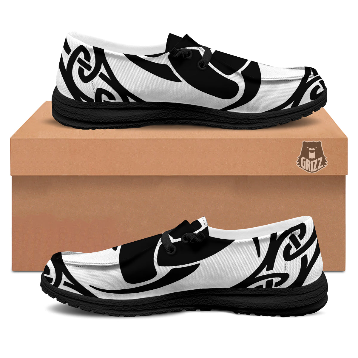 Celtic Endless Knot Symbols Print Black Loafers-grizzshop