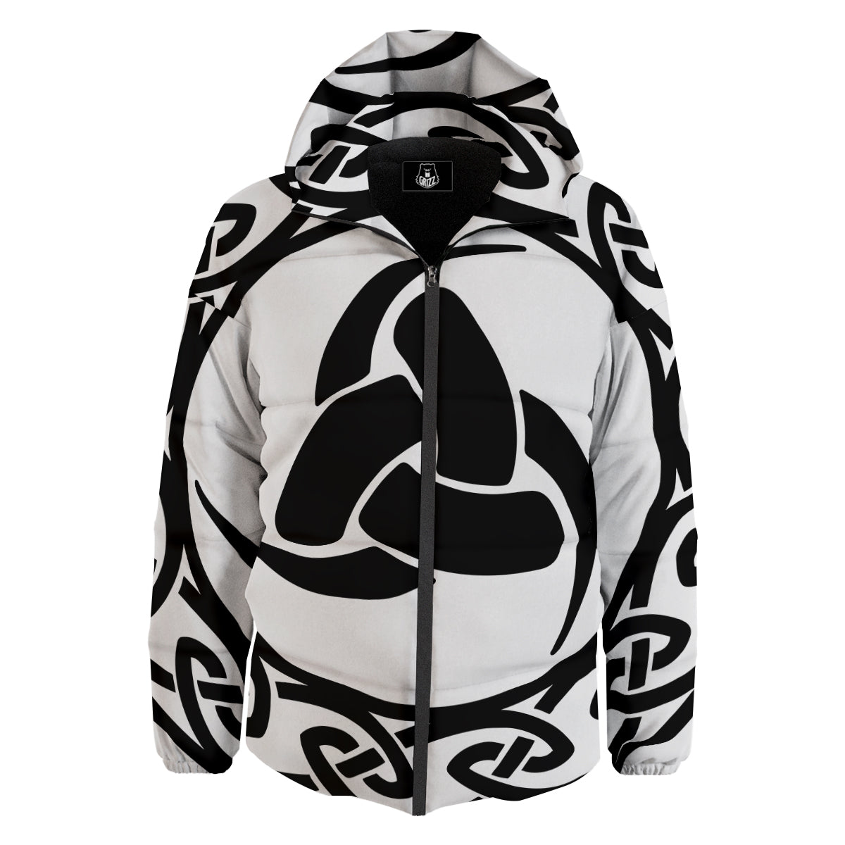 Celtic Endless Knot Symbols Print Down Jacket-grizzshop