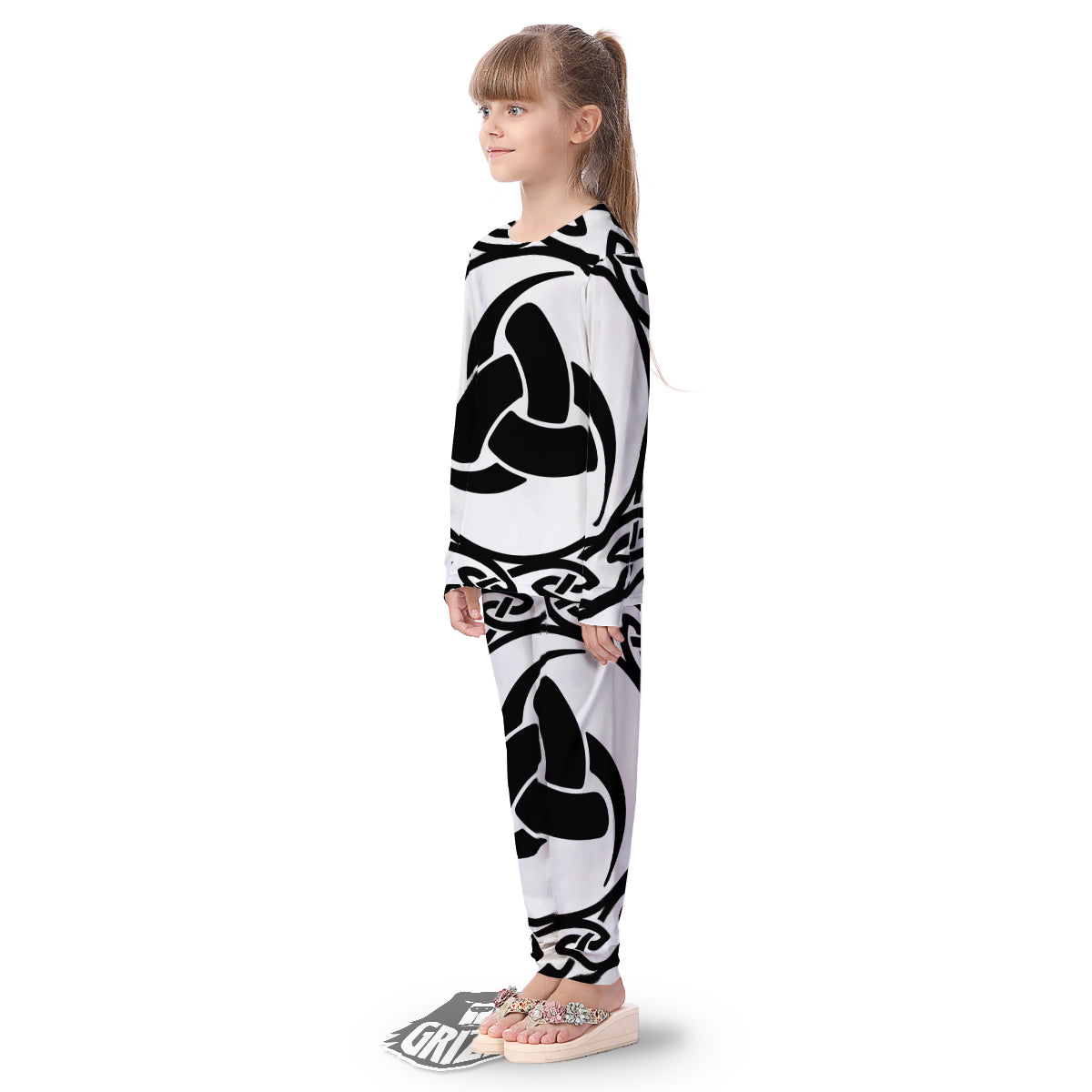 Celtic Endless Knot Symbols Print Kid's Pajamas-grizzshop