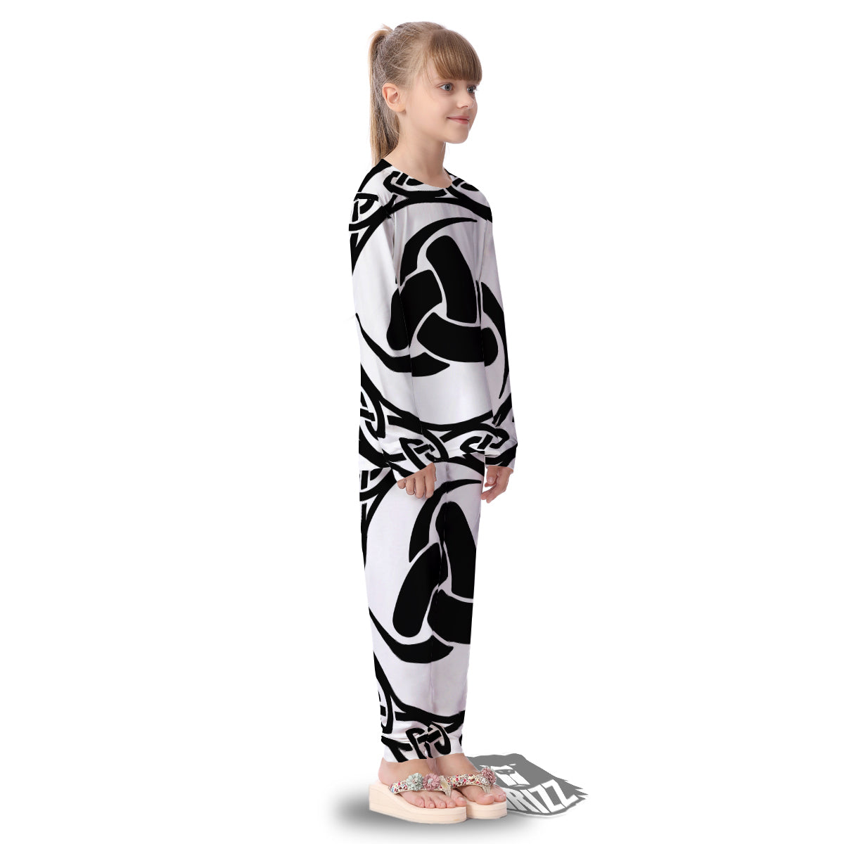 Celtic Endless Knot Symbols Print Kid's Pajamas-grizzshop