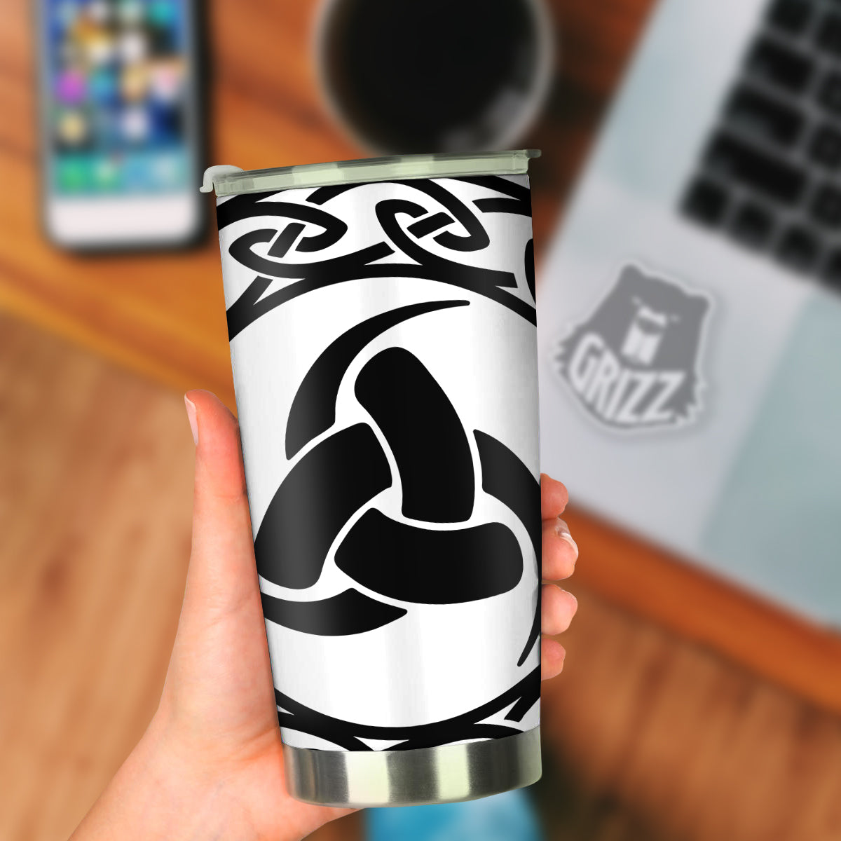 Celtic Endless Knot Symbols Print Tumbler-grizzshop