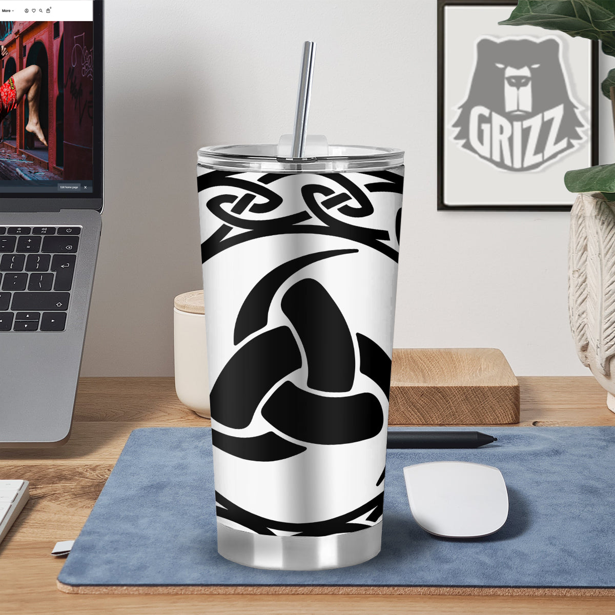 Celtic Endless Knot Symbols Print Tumbler-grizzshop