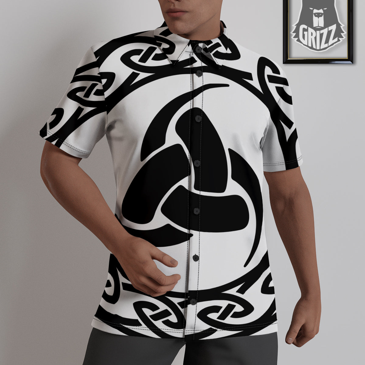 Celtic Endless Knot Symbols Print Untucked Shirts-grizzshop
