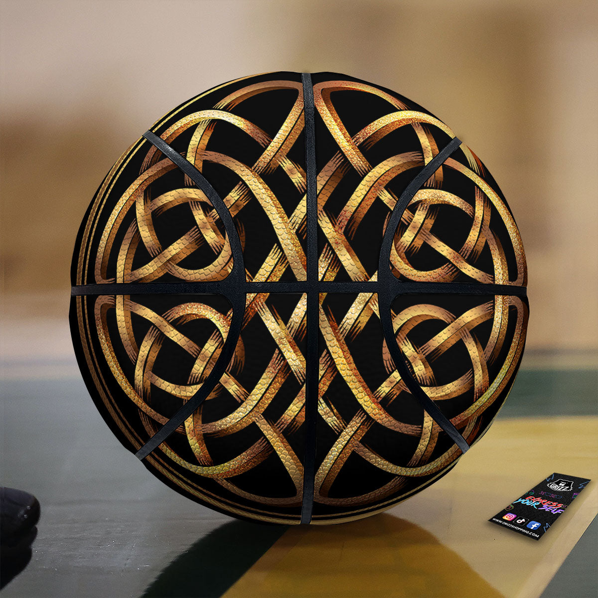 Celtic Knot Golden Print Basketball-grizzshop