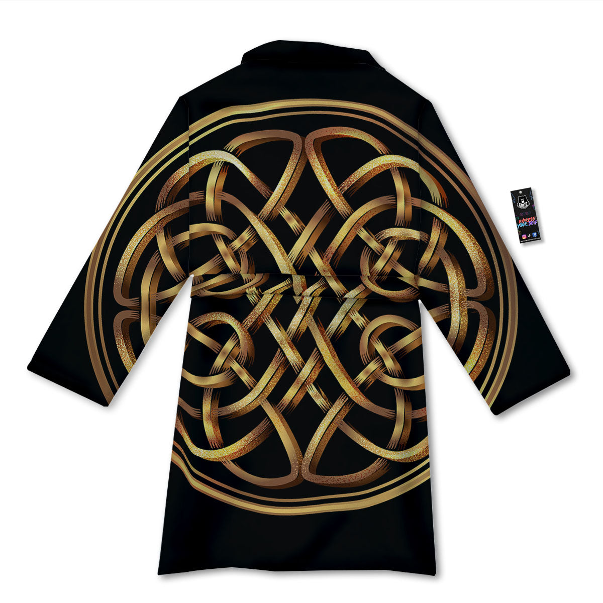 Celtic Knot Golden Print Bathrobe-grizzshop