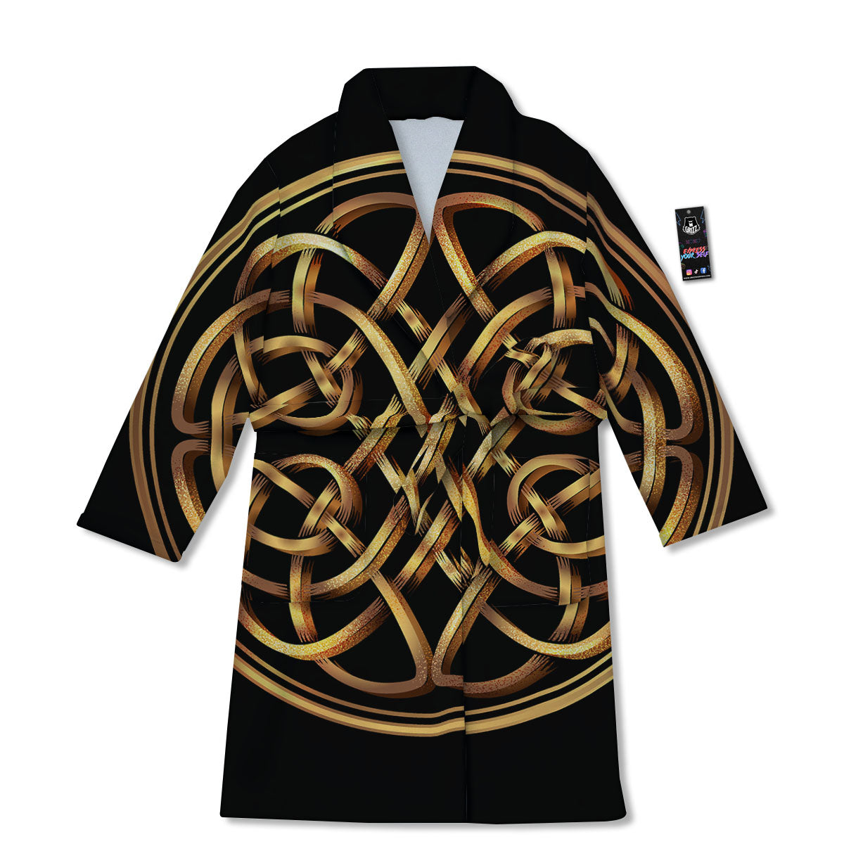 Celtic Knot Golden Print Bathrobe-grizzshop