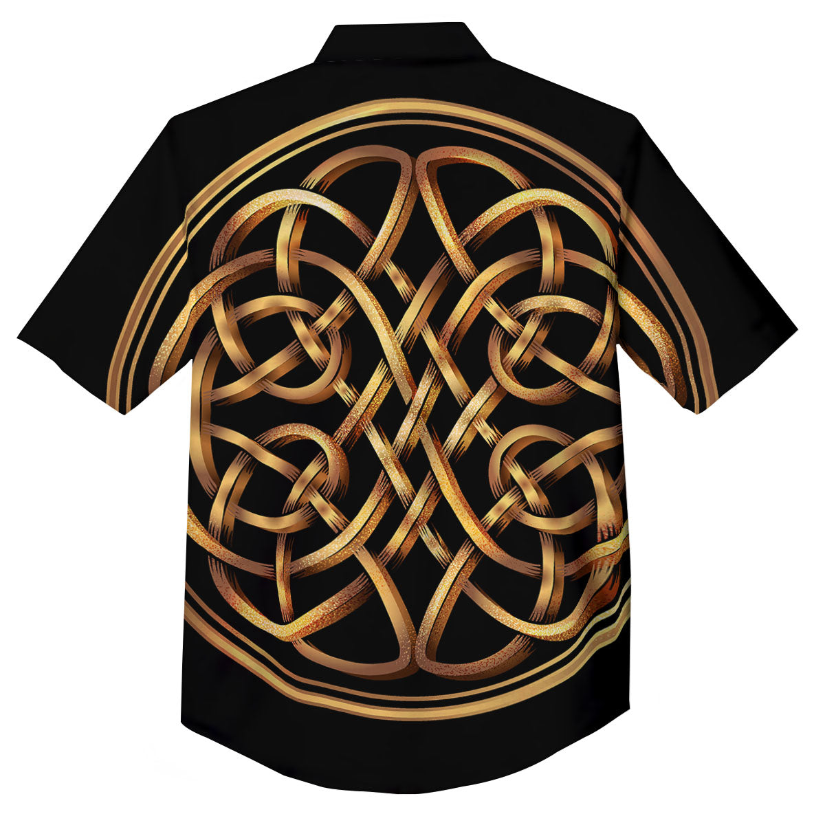 Celtic Knot Golden Print Button Up Shirt-grizzshop