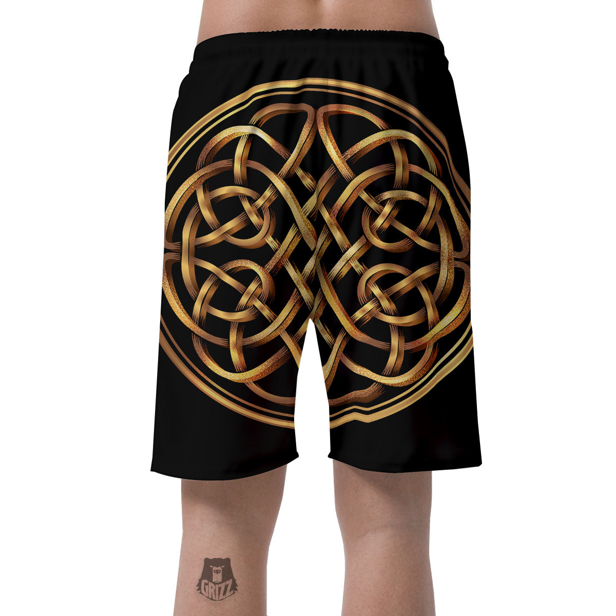 Celtic Knot Golden Print Men's Shorts-grizzshop