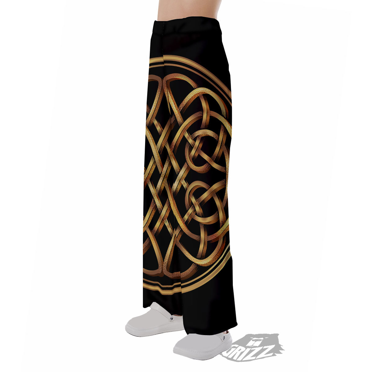 Celtic Knot Golden Print Pajama Pants-grizzshop