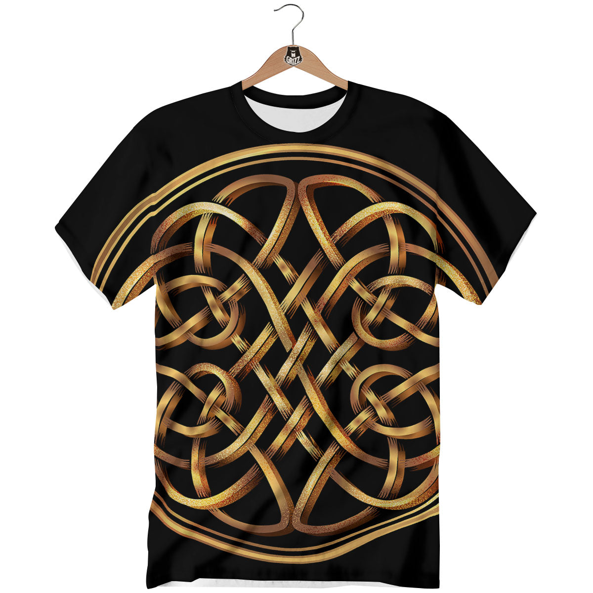 Celtic Knot Golden Print T-Shirt-grizzshop