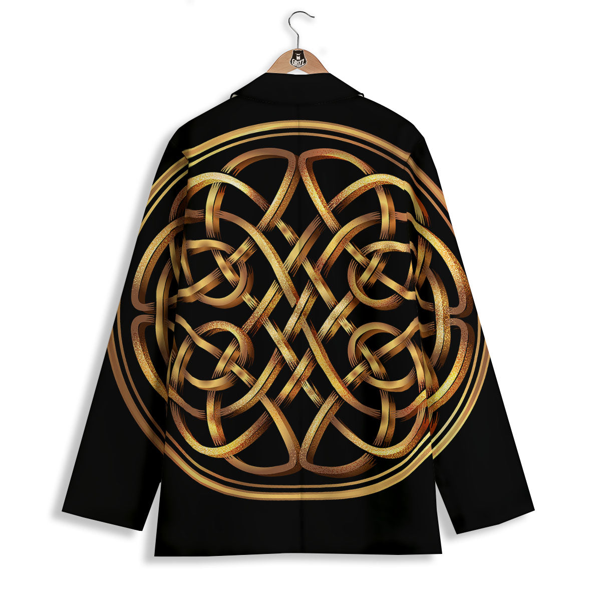 Celtic Knot Golden Print Women's Blazer-grizzshop