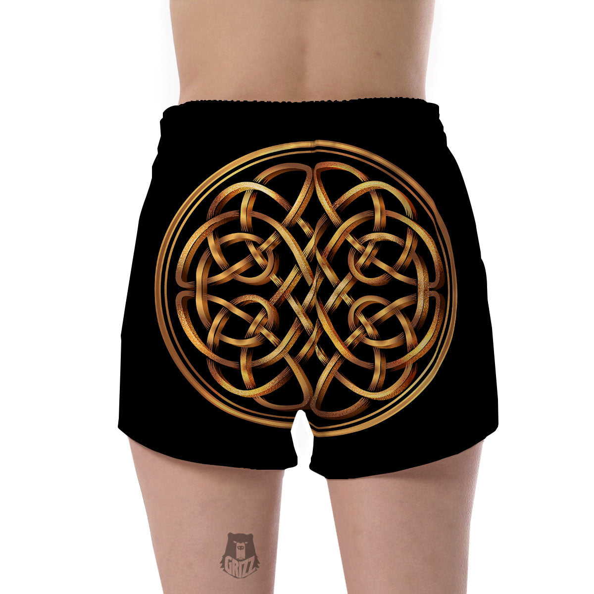 Celtic Knot Golden Print Women's Shorts-grizzshop