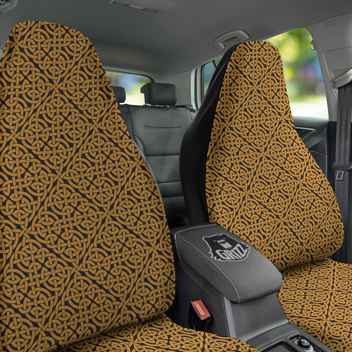 Celtic Knot Print Pattern Car Seat Covers-grizzshop