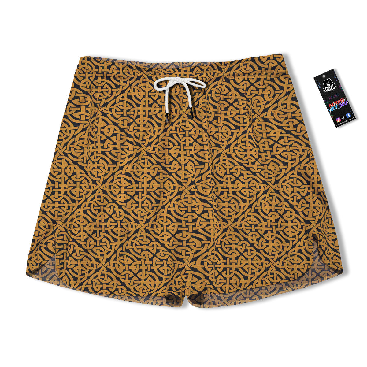 Celtic Knot Print Pattern Men's Running Shorts-grizzshop