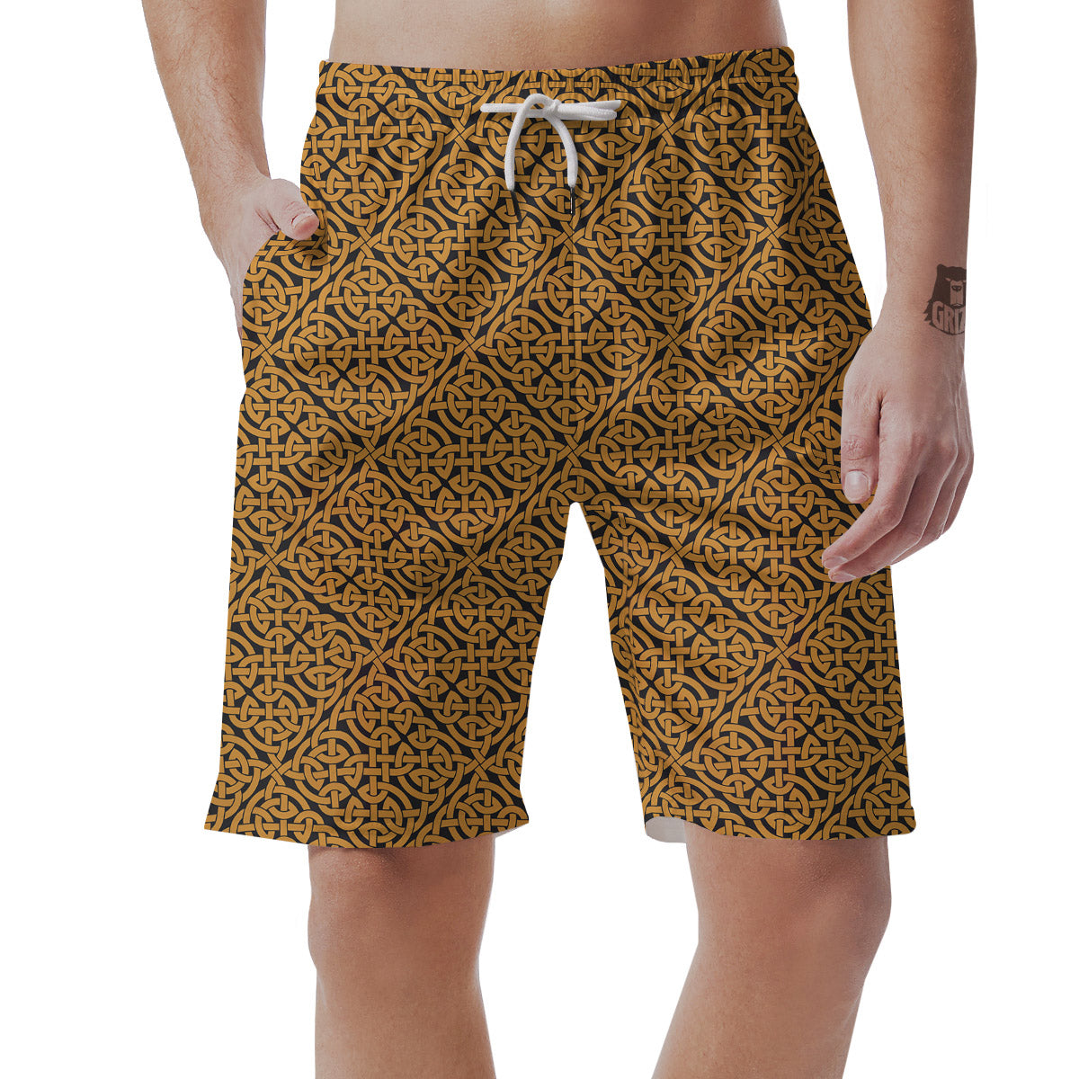 Celtic Knot Print Pattern Men's Shorts-grizzshop