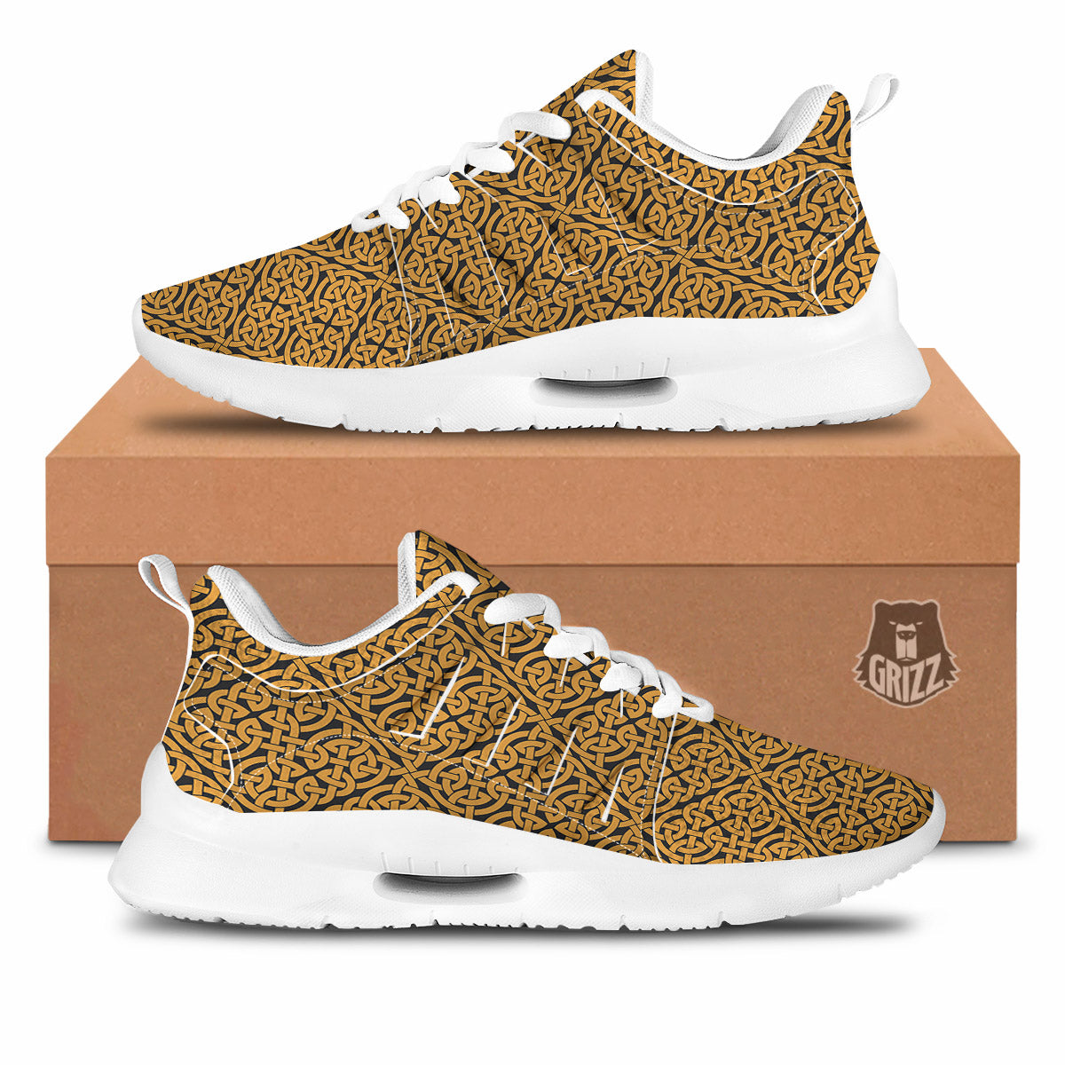 Celtic Knot Print Pattern Tennis Shoes-grizzshop
