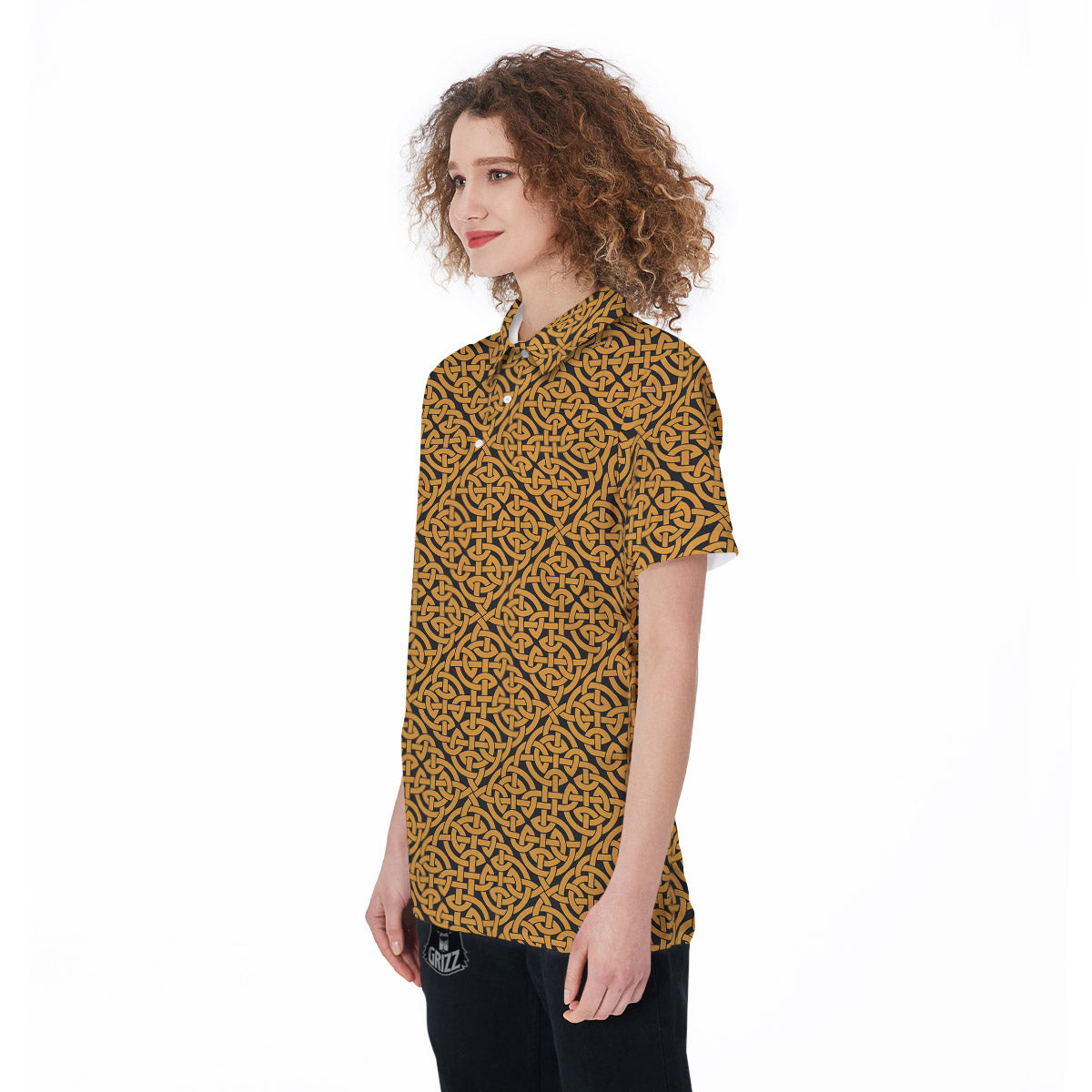 Celtic Knot Print Pattern Women's Golf Shirts-grizzshop