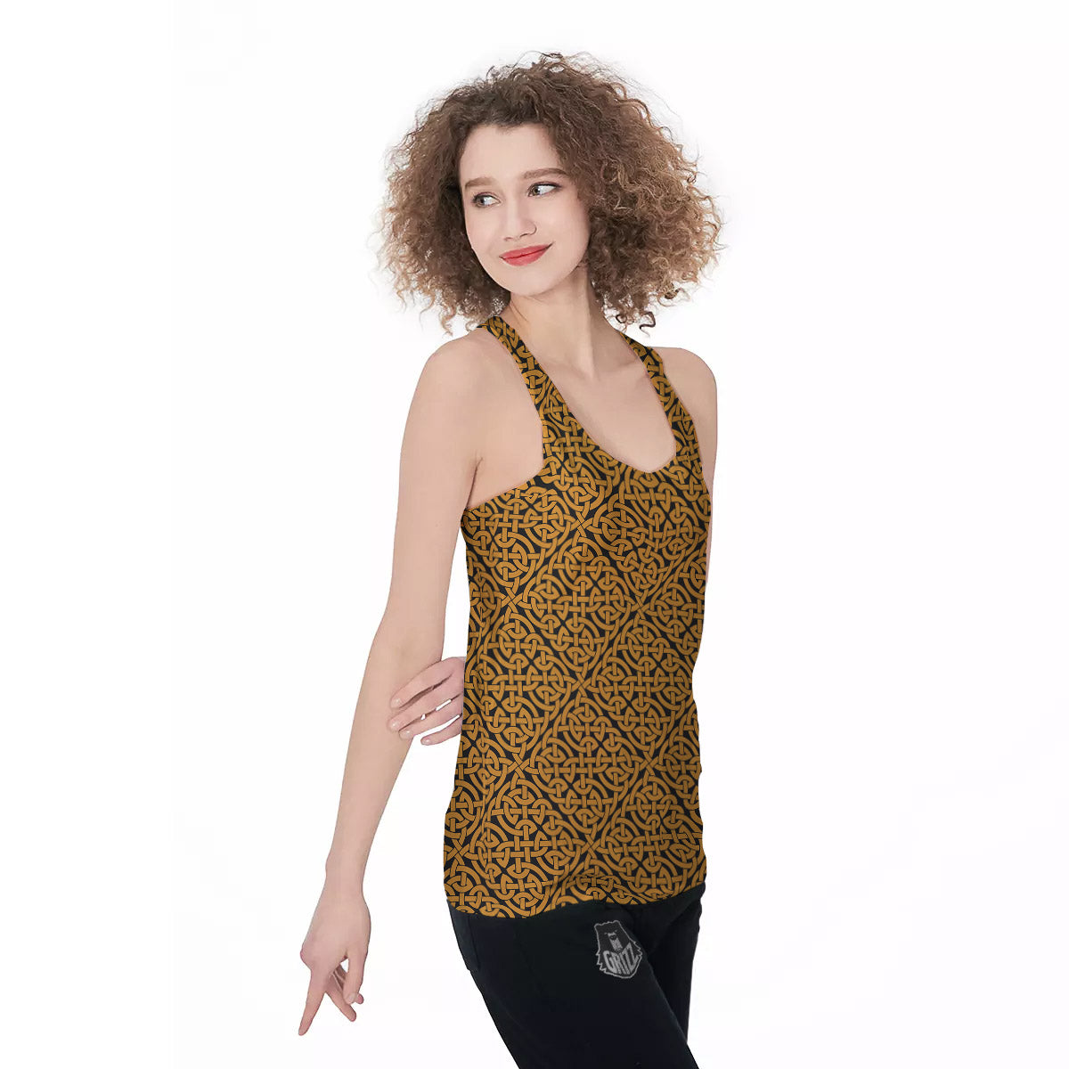Celtic Knot Print Pattern Women's Racerback Tank Top-grizzshop