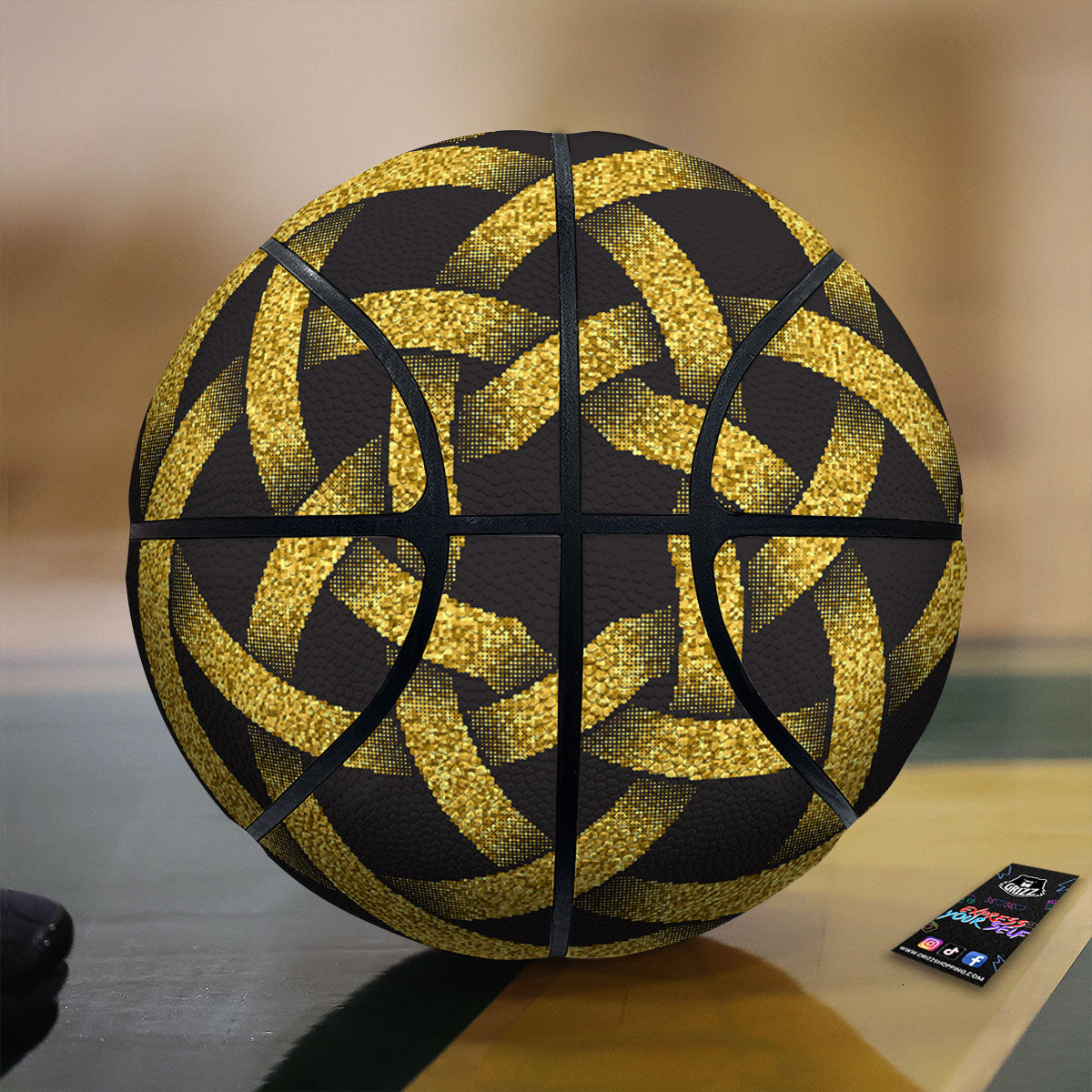 Celtic Knot Symbol Gold Circle Print Basketball-grizzshop