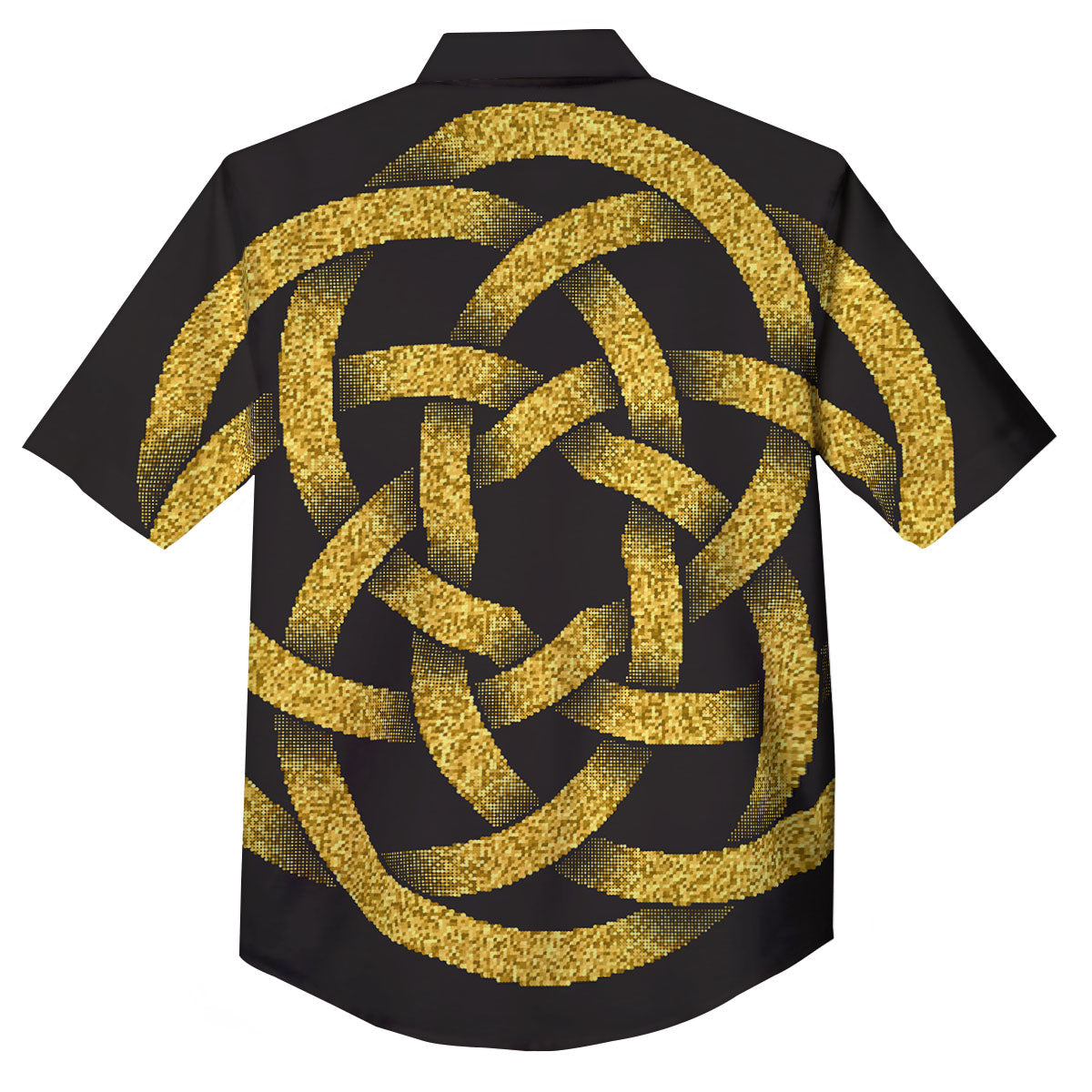 Celtic Knot Symbol Gold Circle Print Button Up Shirt-grizzshop