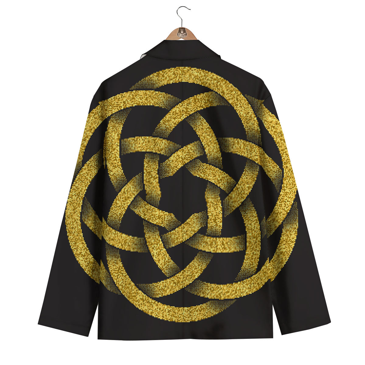 Celtic Knot Symbol Gold Circle Print Men's Blazer-grizzshop