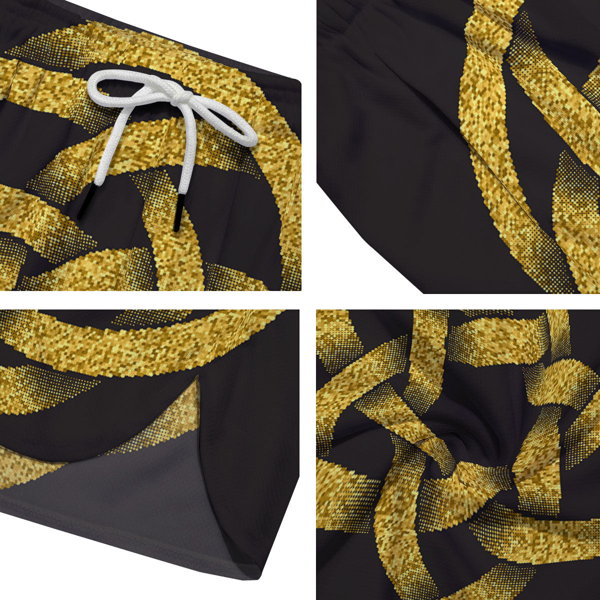 Celtic Knot Symbol Gold Circle Print Men's Running Shorts-grizzshop
