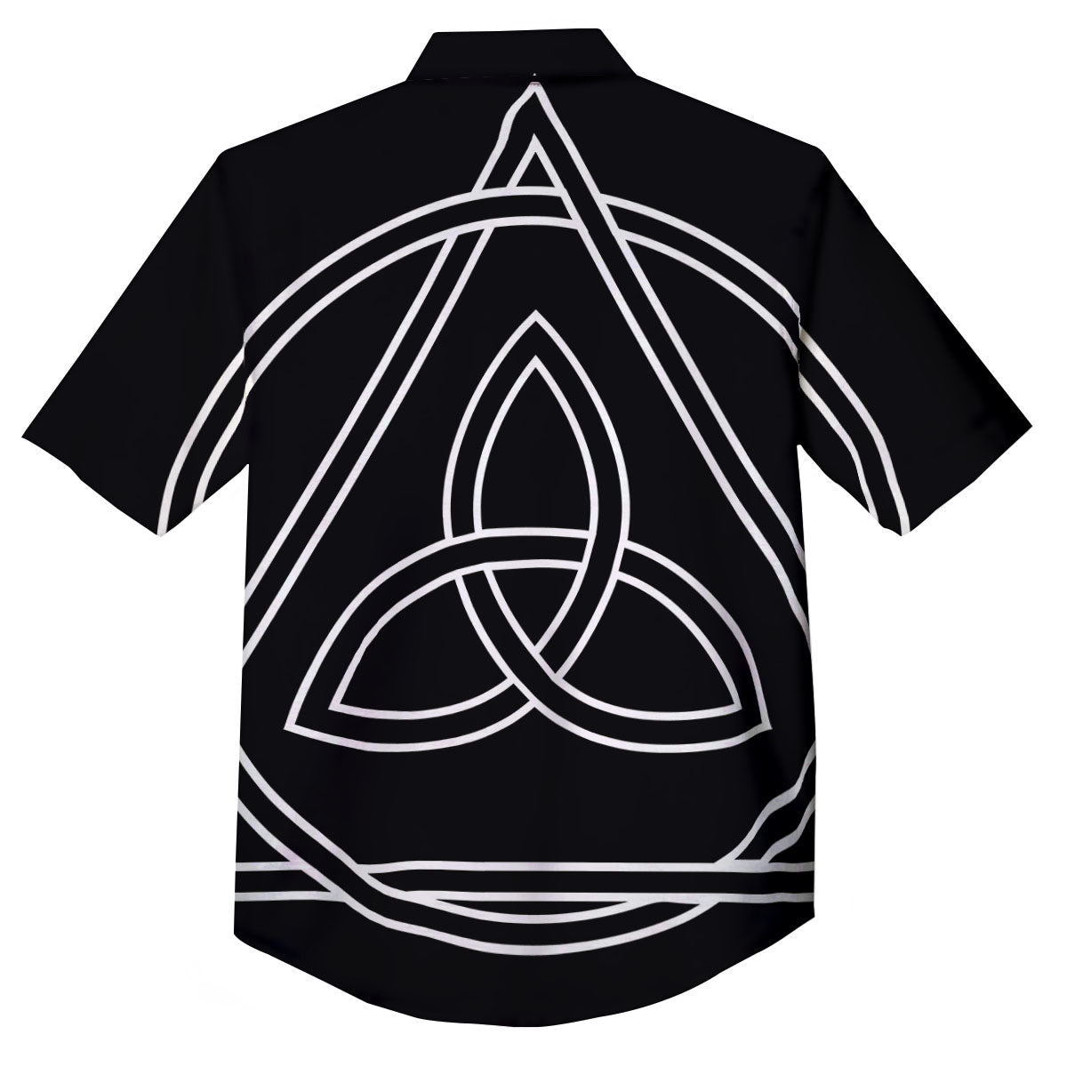 Celtic Knot White And Black Print Button Up Shirt-grizzshop