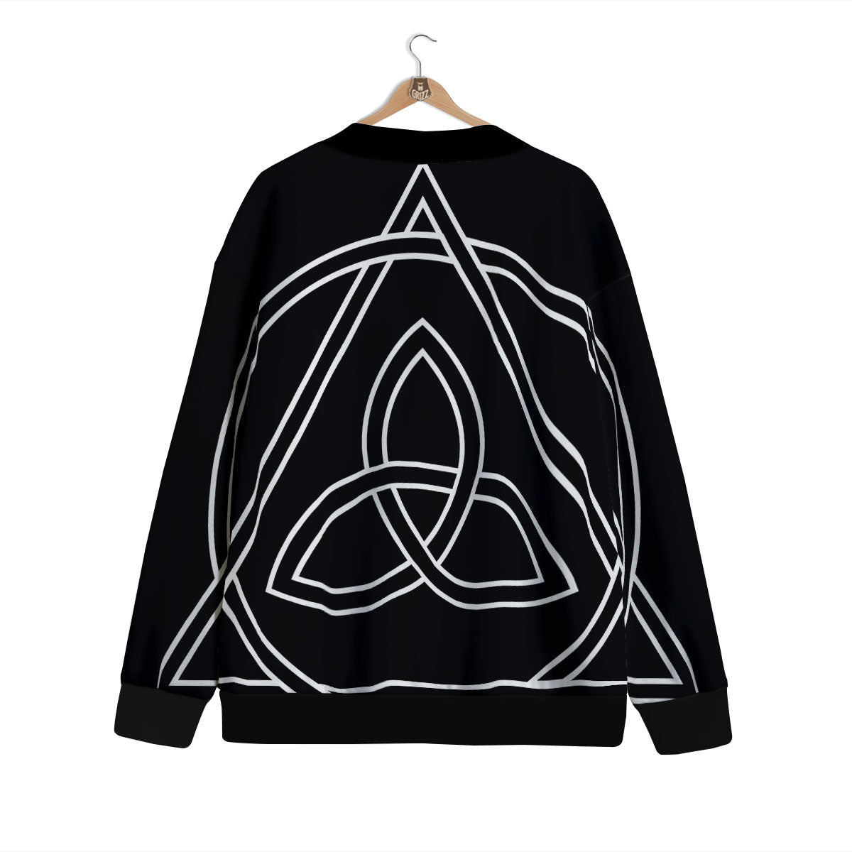 Celtic Knot White And Black Print Cardigan-grizzshop