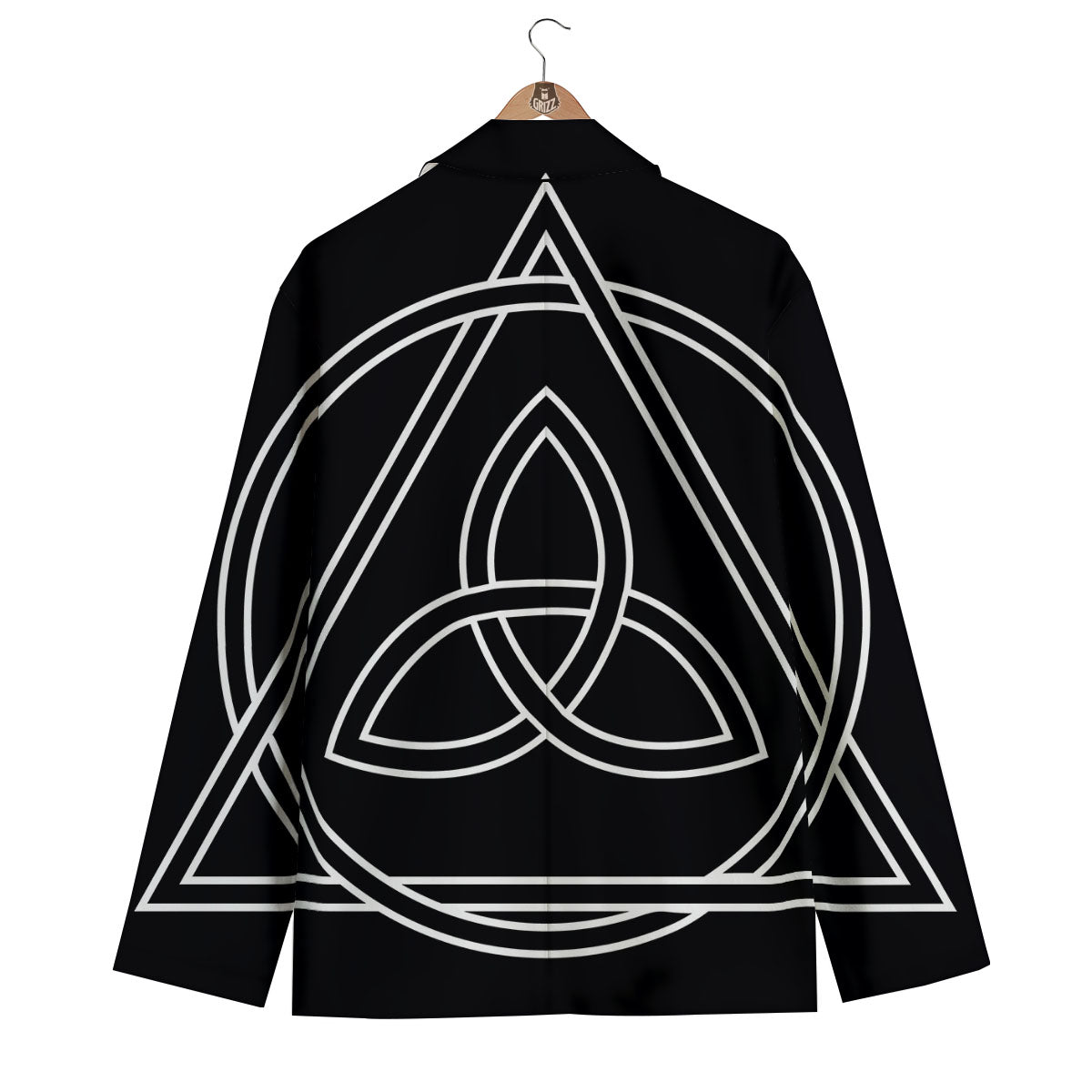 Celtic Knot White And Black Print Men's Blazer-grizzshop